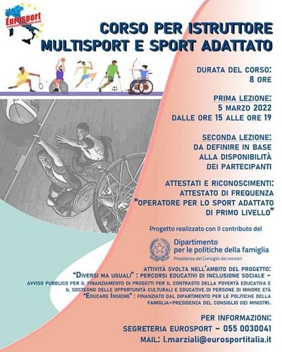Corso per istruttore multisport e sport adattato